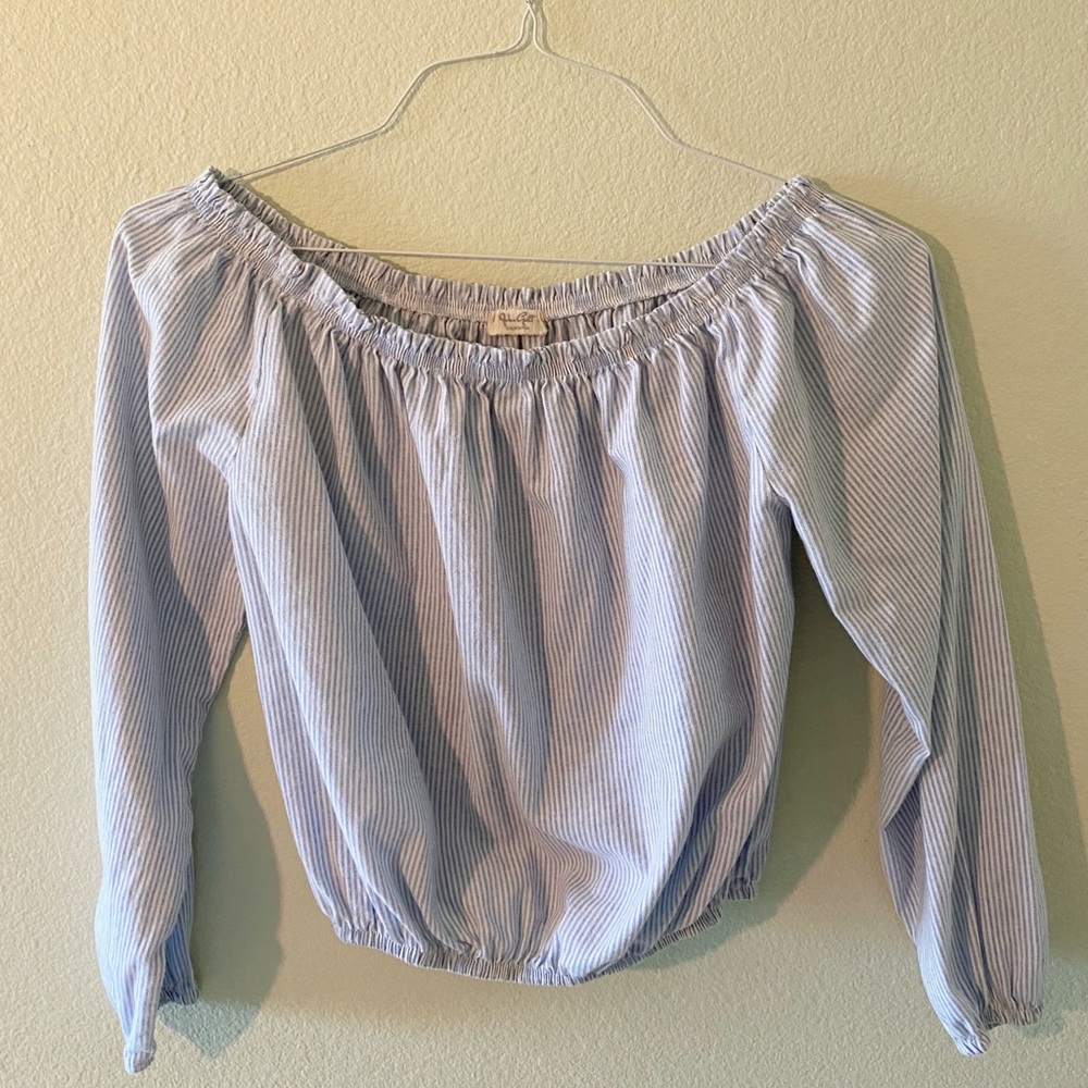 Brandy Melville Off The Shoulder Striped Blouse